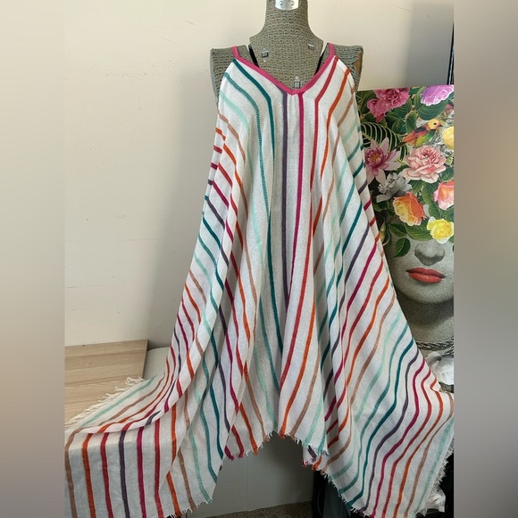 NWT NEW DIRECTIONS MULTICOLOR COVERUP O/S DYED YARN, GAUZY, PULLOVER,LIGHTWEIGHT - Picture 1 of 6